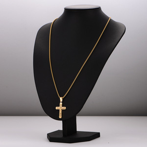 Collier Pendentif <span class=keywords><strong>Croix</strong></span> Crucifix Chrétien Classique en Acier Inoxydable Jésus Bijou <span class=keywords><strong>de</strong></span> Mode pour Hommes Vente en Gros - Product Image 2