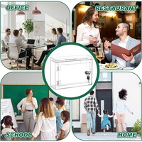 Boîte à dons en acrylique avec serrure et porte-panneau, grande boîte à suggestions transparente verrouillable pour collectes de fonds, votes et dépôts sécurisés d'argent
