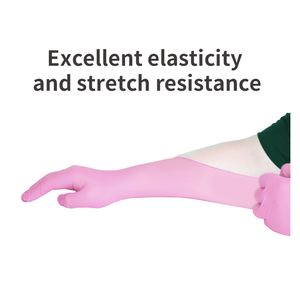 Gants jetables en nitrile M3.5g sans poudre, sans <span class=keywords><strong>latex</strong></span> rose texturé du bout des doigts pour le nettoyage de la maison du restaurant, <span class=keywords><strong>contact</strong></span> <span class=keywords><strong>alimentaire</strong></span> - Product Image 3