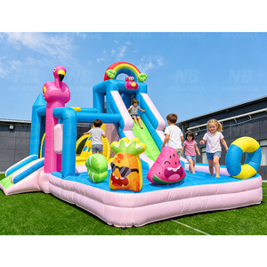 Château gonflable <span class=keywords><strong>pour</strong></span> enfants avec <span class=keywords><strong>toboggan</strong></span> aquatique, souffleur, <span class=keywords><strong>piscine</strong></span> et pistolet à eau <span class=keywords><strong>pour</strong></span> jeux en plein air - Product Image 2