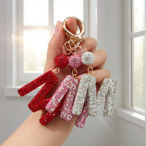 Porte-clés Lettre <span class=keywords><strong>en</strong></span> Strass Scintillant, Anneau <span class=keywords><strong>de</strong></span> Clé Alphabet <span class=keywords><strong>en</strong></span> Cristal Brillant, Accessoire Pendentif Tendance pour Sac à Main et Sac à Dos - Product Image 5
