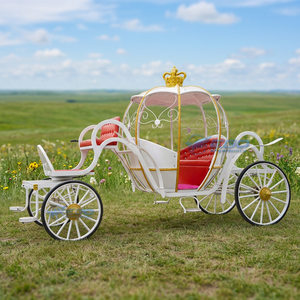 Calèche de Cendrillon d'occasion à vendre, Calèches royales de type citrouille pour mariages et visites touristiques, Calèche électrique à 4 roues tirée par des chevaux - Product Image 1