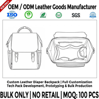 Pabrik Produsen Grosir Tas Popok Kulit Vegan Ringan Kapasitas Besar Lipat OEM ODM Label Pribadi