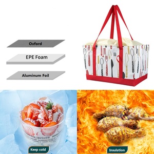 Large Insulated Grocery Bag Reusable Cooler Tote with Foam Foil Lining Drawstring Top Mesh Pocket Shopping Picnic Camping BBQ - Product Image 3