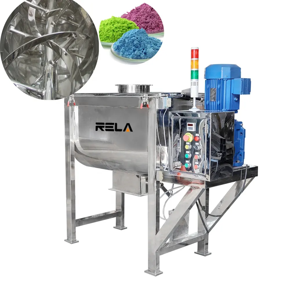 Máquina mezcladora de cinta de polvo seco horizontal industrial CE, equipo de mezcla de alimentos químicos de acero inoxidable