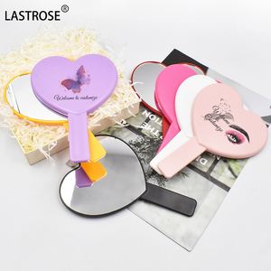 Private Label Handheld Heart Shape Makeup Mirrors Wholesale Handle Make up Mirror for Cosmetic - Product Image 3