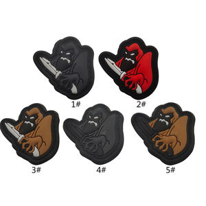 Mini tamaño pequeño PVC impermeable Animal orangután sostener cuchillo patrón <span class=keywords><strong>gorila</strong></span> parches para sombreros tácticos EDC bolsa de tela DIY coser - Product Image 4