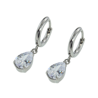 Pendientes de Mujer de Acero Inoxidable 316L de Alta Calidad, Estilo Europeo de Lujo Ligero, con Circonitas Multicolores