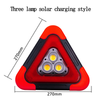 Triangle de signalisation d'urgence solaire en gros, matériau ABS, portable, durable, sécurité routière, alarme de panne, lumière clignotante