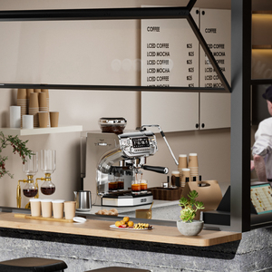 Machine à Café Commerciale Écran Électrique Un Groupe, Moulin à Café <span class=keywords><strong>Expresso</strong></span> Cappuccino <span class=keywords><strong>avec</strong></span> Réservoir d'Eau - Product Image 2