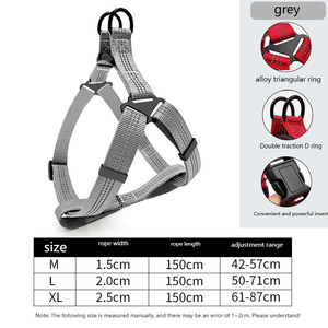 Nieuwe stevige nylon borsttuig voor huisdieren, hondenriemset, ademend, duurzaam, reflecterend, verstelbaar, comfortabel voor middelgrote honden - Product Image 2