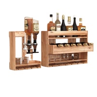 Étagère murale en bois pour bouteilles de vin, avec verres à pied et présentoir pour bouteilles de vin