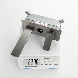 Grifo de lavabo minimalista de cobre oculto <span class=keywords><strong>Depu</strong></span>, montado en la pared, salida de agua empotrada, grifo de agua fría y caliente preinstalado - Product Image 3