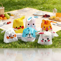Sacs à oreilles de lapin mignons, sacs en plastique pour biscuits de Pâques, sacs cadeaux pour bonbons, emballages pour biscuits, snacks, pâtisseries et fournitures pour fêtes et événements