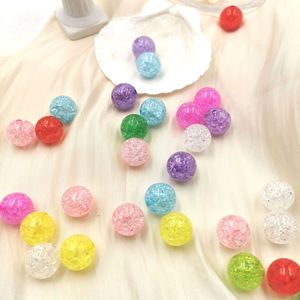 Acrylic Loose <b>Beads</b> Wholesale 10-16MM Colorful Transparent Cracked Round <b>Beads</b> for DIY Jewelry Accessories - Product Image 1