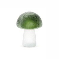 Figurine artistique en verre soufflé en forme de champignon, perle en verre décorative, statue de champignon en verre, ornement créatif de bureau pour la décoration des fêtes