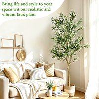 Olivier artificiel de 1,80 m pour intérieur avec panier de plantation, plantes artificielles, verdure, décoration, plantes en pot artificielles