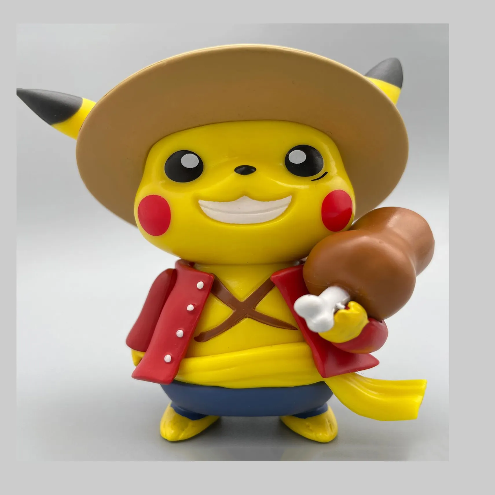 Pokemoned One Pieces Pika-chu Ainime Figure Luffy Roronoa Zoro Portgas.D. Ace Kawaii Model Children& Toy For Gift