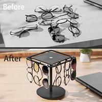 Présentoir rotatif pour lunettes de soleil et lunettes en acrylique 360-Organisateur de table transparent pour lunettes