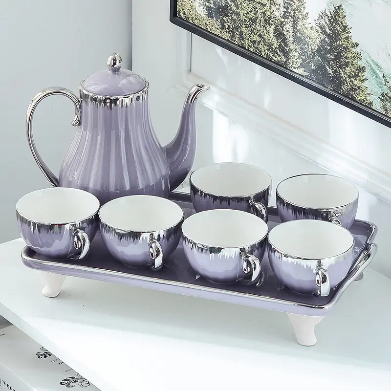 Teapot Tea Set Cups Ceramic Porcelain Bone China Luxury Cup And Saucer Teapot Cup Coffee Pot Set