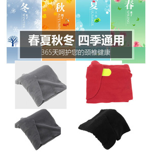 Travel <b>Pillow</b> U <b>Shape</b> Memory Foam Neck Support Magnetic Cloth Red Black Gray 28x26x14cm For Airplane Travel - Product Image 3