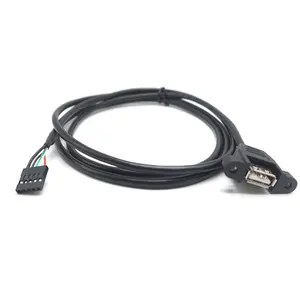 Factory Supply Cheap Price usb to dupont cables Main Board 5p 5pin 2.54 dupont to USB 2.0 Female USB panel mount Cable