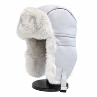 Chapeau d'hiver unisexe, chapeau Ushanka en daim coupe-vent avec doublure en fausse fourrure, chapeau chaud réglable pour le ski et le cyclisme