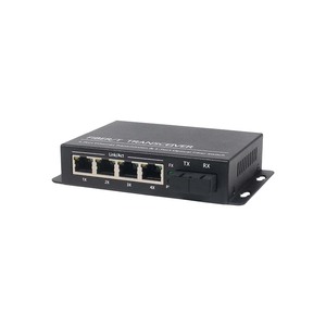 Convertisseur de média Ethernet 4RJ45 + 1SC, fibre monomode 10/100M 1310nm 20km avec isolation VLAN - Product Image 2
