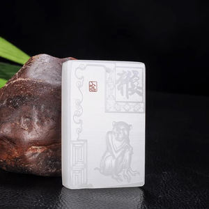 บลูส์ขายส่งโลโก้ที่กำหนดเองสร้อยคอ<span class=keywords><strong>ราศี</strong></span>หยกสี่เหลี่ยมธรรมชาติจี้<span class=keywords><strong>ราศี</strong></span>สัตว์จีนสำหรับเครื่องประดับฮวงจุ้ย - Product Image 6