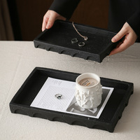 Plateau rectangulaire de luxe en résine artisanale de style Wabi-sabi, ornements, plateau de service pour restaurant, articles décoratifs pratiques