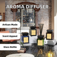 Diffuseur d'huiles essentielles sans flamme, écologique, romantique, à faire soi-même, bâtonnets de diffuseur, parfum longue durée, 1000 ml, 2000 ml, verre