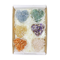 En gros haute qualité naturel cristal brut grappe améthyste grappe mixte cristal cluster boîte-cadeau