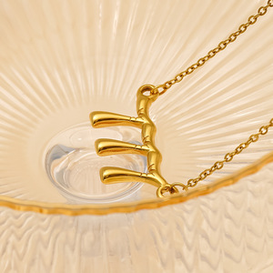 สร้อยคอตัวเลข3หลักส่วนบุคคล: เครื่องประดับจี้ตัวเลขนำโชคโทนสีทองสำหรับของขวัญที่มีความหมายและสไตล์ส่วนตัว - Product Image 5