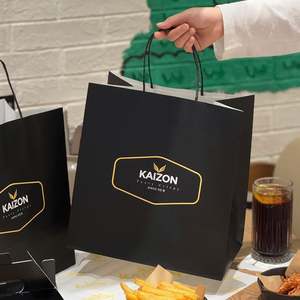 Sacs en papier kraft écologiques et recyclables personnalisés en gros pour la vente à emporter, la restauration rapide, le pain, les desserts, l'emballage de boulangerie, avec votre propre logo - Product Image 3