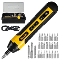 Tournevis électrique sans fil TALADO 3.6V, rechargeable par USB-C, mini-kit de tournevis avec 25 embouts, lumière LED, étui portable