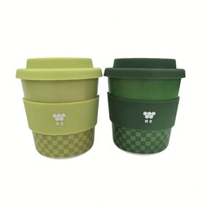 Taza de Café Reutilizable de Fibra de Bambú de 8 Onzas, Portátil, con Logotipo Personalizado de Marca Propia, Apta para Lavavajillas, con Tapa - Product Image 1