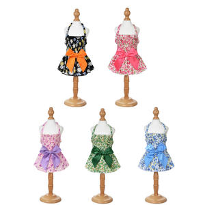 Puppy Summer Sundress <strong>Dog</strong> Bowknot Floral Dress Pet Princess Dresses - Product Image 2