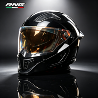 Casque de moto modulaire américain Genesis Black Premium à double visière, vision de jour et de nuit, casque intégral