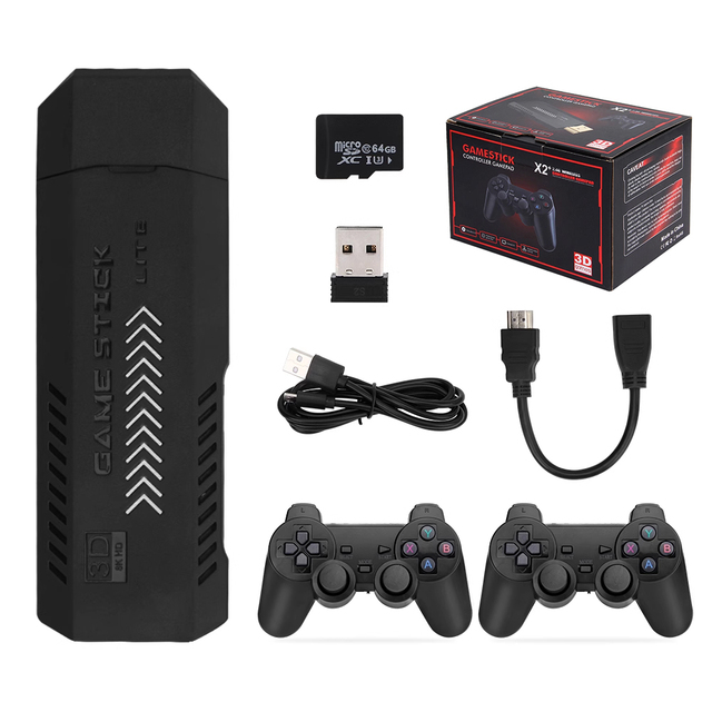 Best-Selling X2 Plus GD10 Pro Classic Retro 4K Game Stick with Dual Wireless Controller SFC Game Format Support