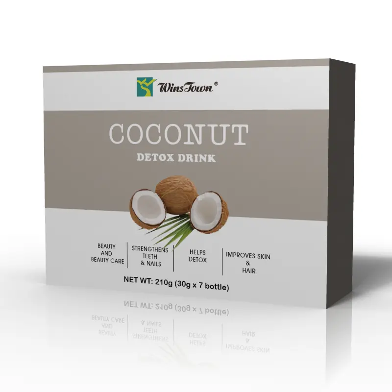 Boisson saine personnalisée de désintoxication à la noix de coco, collagène, jus de fruit naturel à base de plantes, boisson probiotique pour la vente en gros
