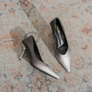 Zapatos de tacón alto con punta en pico, de charol, estilo D'Orsay, con tacón de aguja, sin cordones, para mujer, para todas las temporadas. - Product Image 4