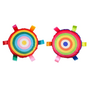 Evcil Hayvan Malzemeleri Peluş Frizbi Çanlı İnteraktif Köpek Çiğneme Oyuncağı Gökkuşağı Renkli Isırmaya Dayanıklı Diş Taşlama Sesli Köpek Eğitim Oyuncağı - Product Image 5