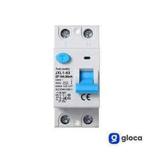 Disjoncteur différentiel Gloca JXL1-63 2P 16A 30mA 240V avec bouton de test mensuel - Product Image 4