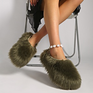 <span class=keywords><strong>Mules</strong></span> en fausse <span class=keywords><strong>fourrure</strong></span> pour le printemps - Semelle épaisse rehaussante antidérapante et durable - Product Image 4