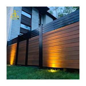 Tùy chỉnh gỗ hạt Nhôm hàng rào thanh ngang màn hình riêng tư ngoài trời sân vườn biệt thự bảng ranh giới bên hồ bơi - Product Image 2