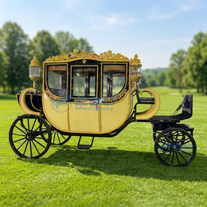 Calèche royale noire et dorée, style rétro classique, pour balades panoramiques, de style européen, fabriquée à la main en Chine - Product Image 1
