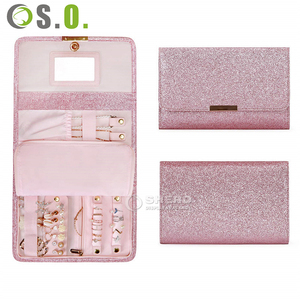 Shero Luxury Premium High End <b>Glitter</b> PU Jewelry Storage <b>Bag</b> Custom Color Size for Necklace Pendant Portable Display - Product Image 2