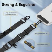 Cordon de téléphone détachable, sangle réglable pour le cou et bandoulière, mains libres, anti-perte, attache multifonctionnelle pour la plupart des smartphones