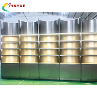 Vitrine de présentation en acier inoxydable d'usine, comptoir de rangement, magasin de détail personnalisé, armoire de présentation en métal durable en acier inoxydable