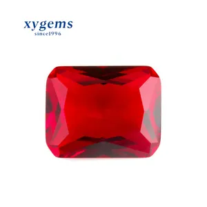 Decoratieve gekleurde glazen steen rode octagon vorm 6x8mm hoge kwaliteit losse glazen edelstenen voor sieraden set